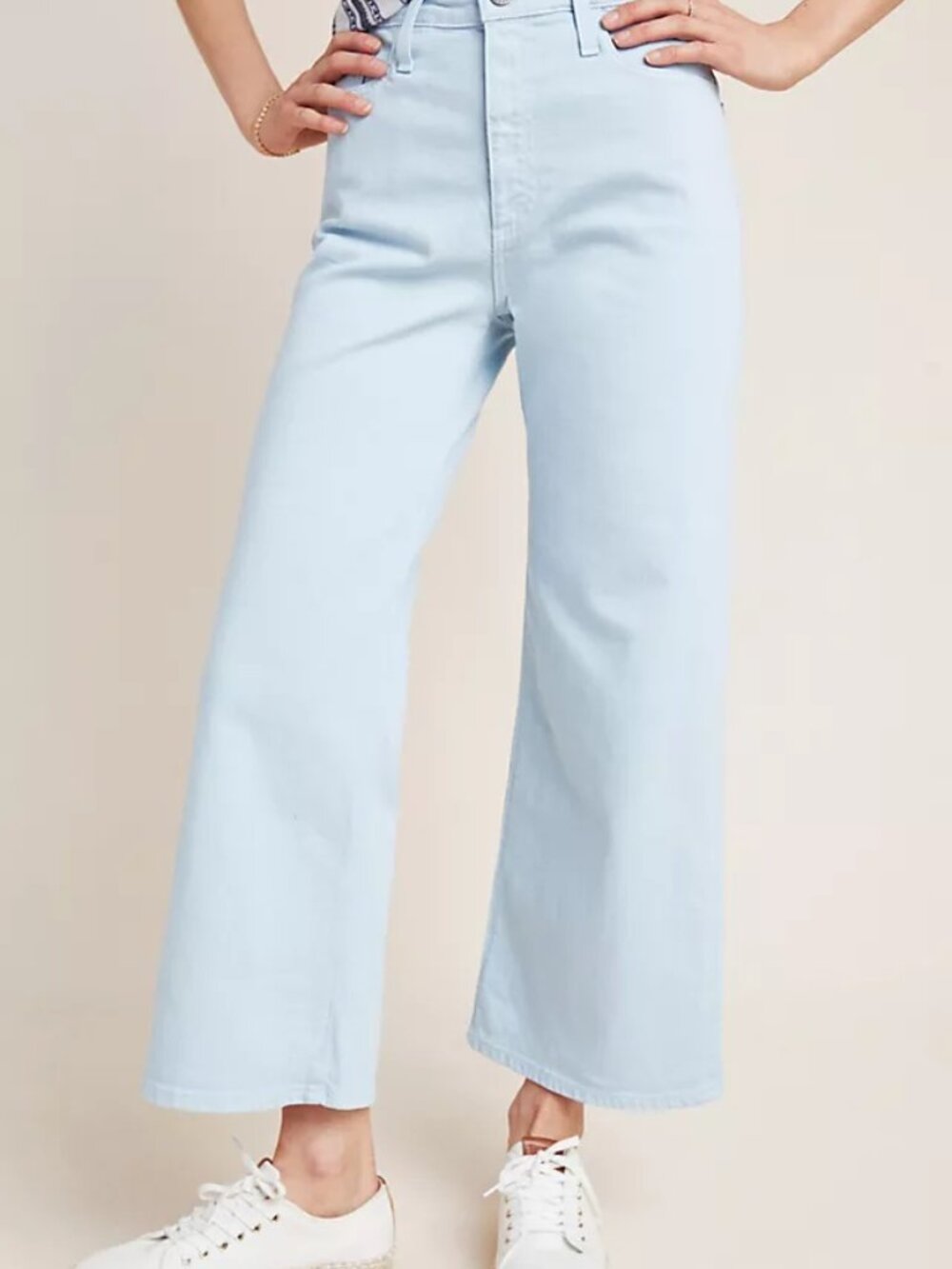 Page Nellie Wide leg Hidh Rise Crop Jeans Size 29 Aqua Seaglass